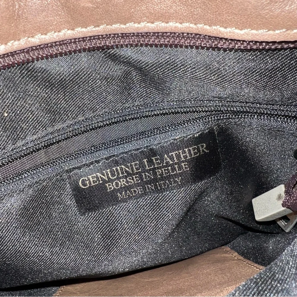 Leather‎ Naty Taupe Brown Crossbody Bag Made in Italy